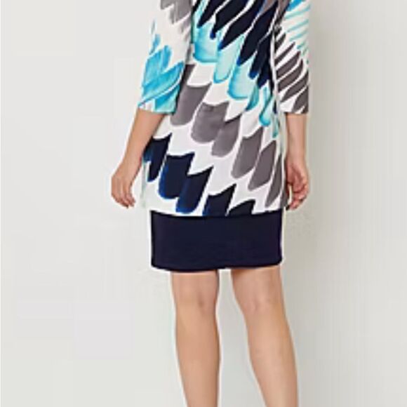 Danny and Nicole Sleeveless Dress Jacket Set 10 Blue Sheat Cardigan Color Wave - Picture 5 of 12